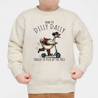 Dilly Dally Goose Sweatshirt Toddler Humor