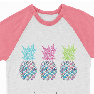 Watercolor Raglan - Pineapples