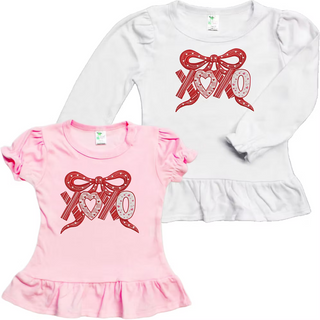 XOXO Bow Valentine Embroidered Tee