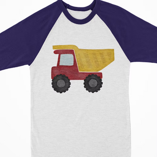 Watercolor Raglan - Dump Truck
