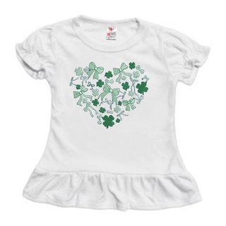 Clover and Bows Embroidered Heart Tee