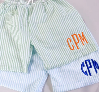 Seersucker Swim Trunks