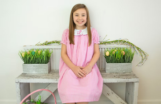 Monogram Personalized Bishop Dress Short Sleeve